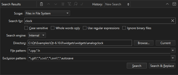 Files in File System scope in Search Results view