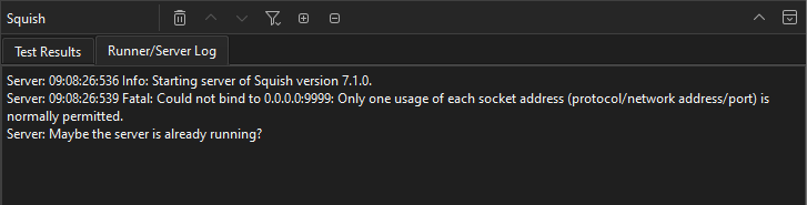 Runner and Server Log output