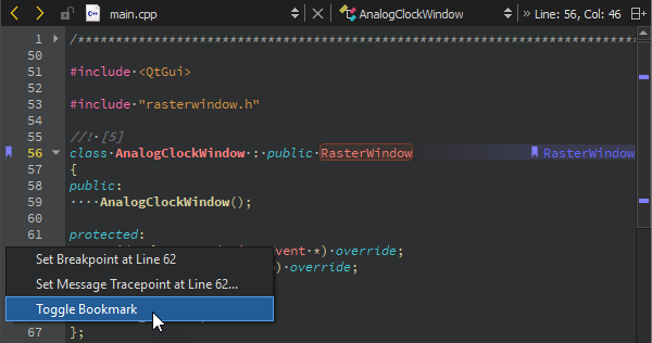 Toggling bookmarks