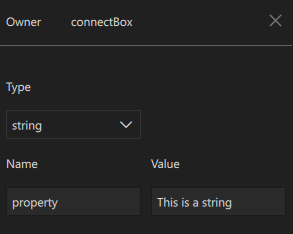 The custom property editor.