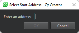 Select Start Address dialog