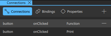 The Connections tab in the Connections view.