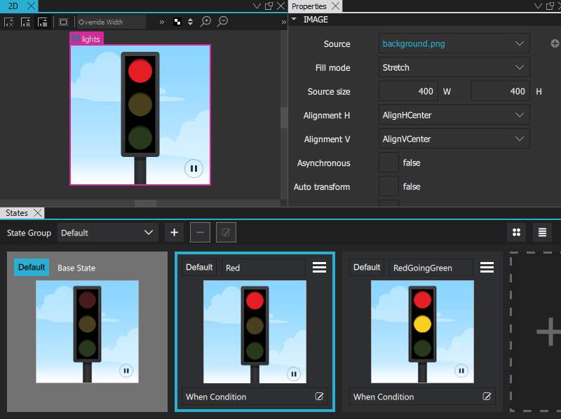 States and Properties views.