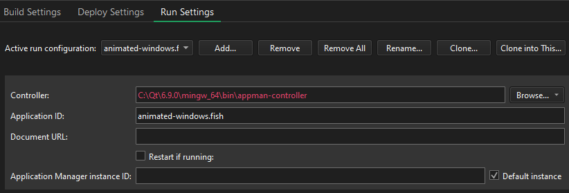 Run in Qt Application Manager