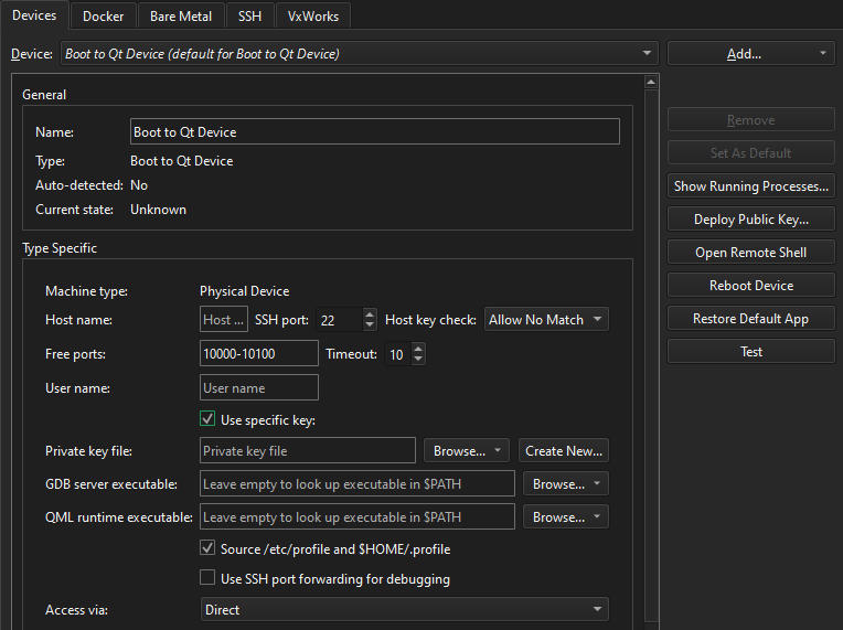Devices tab in Devices preferences