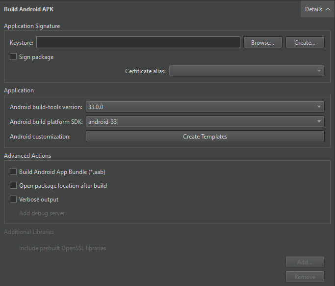 Build Android APK step