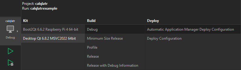 Selecting a kit to build with