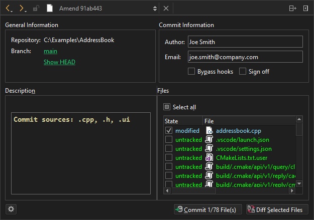 Amending a Git commit