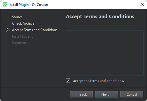 Accept Terms and Connections dialog