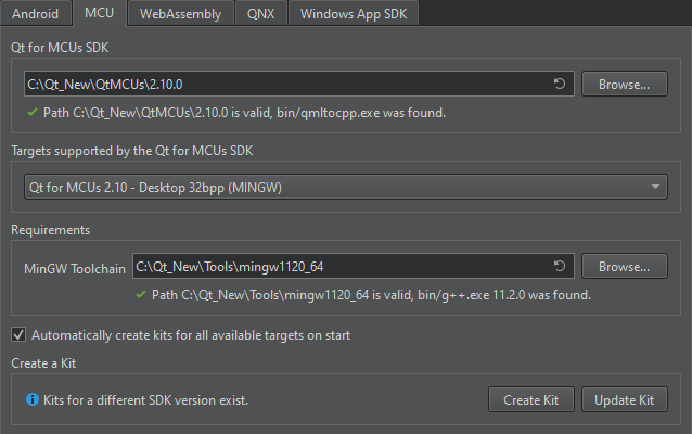 Automatically create MCU kits in the MCU tab in SDKs preferences