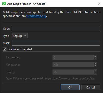 Add Magic Header dialog