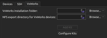 VxWorks tab in Devices preferences
