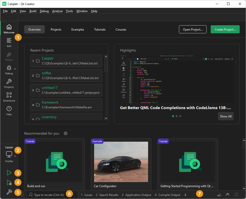 Overview tab in the Welcome mode