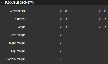 Flickable geometry properties.