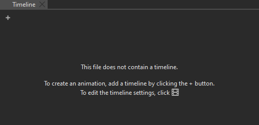 An empty Timeline view.