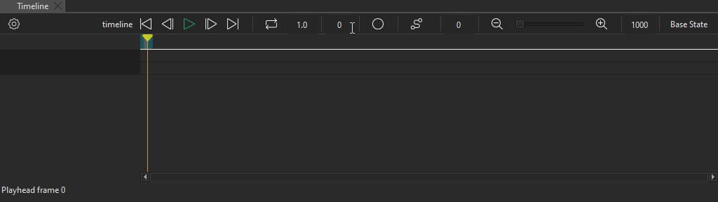 A timeline without keyframe tracks.