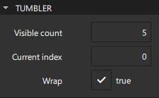 The Tumbler section in the Properties view.