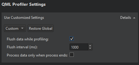 QML Profiler Settings