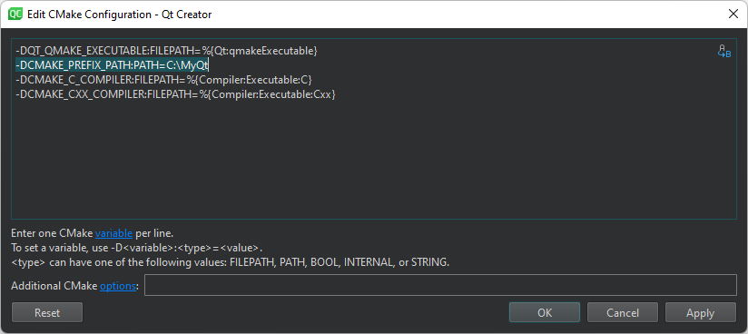 Setting the path to a self-built Qt