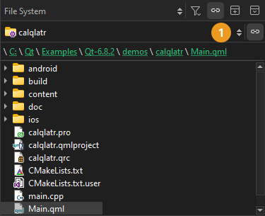 File System view in the sidebar