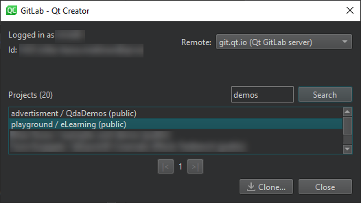 GitLab dialog