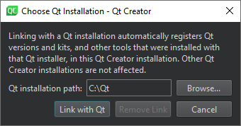 Choose Qt Installation dialog