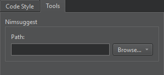Tools tab in Nim preferences