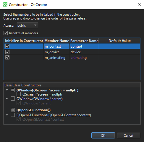 Constructor dialog