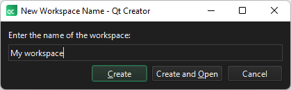 The New Workspace Name dialog.