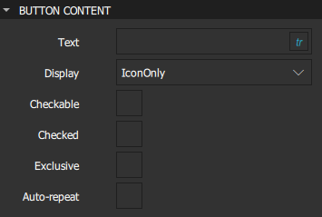 Button Content properties.