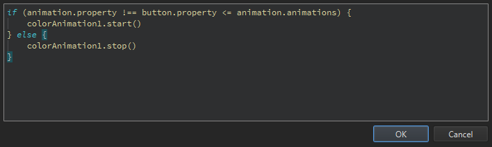 A JavaScript code snippet in Action Editor.