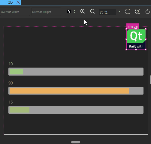 Zooming in the 2D view.