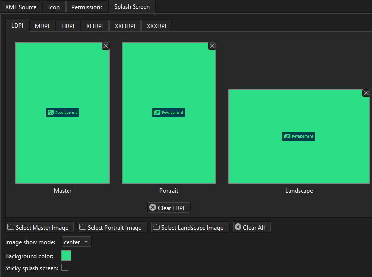 Splash screen editor
