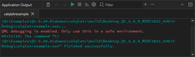 Application Output
