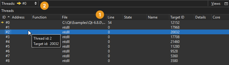 Threads view