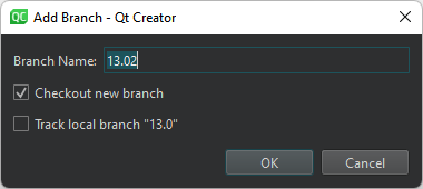 Add Branch dialog