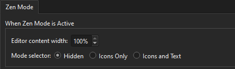 Zen Mode preferences