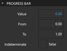 } {The Progress Bar section in the Properties view.}