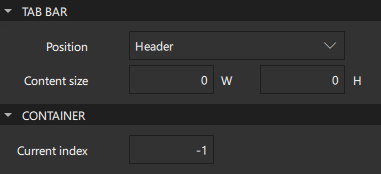 Tab Bar properties.