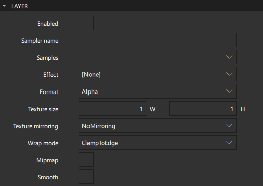 Layer properties.