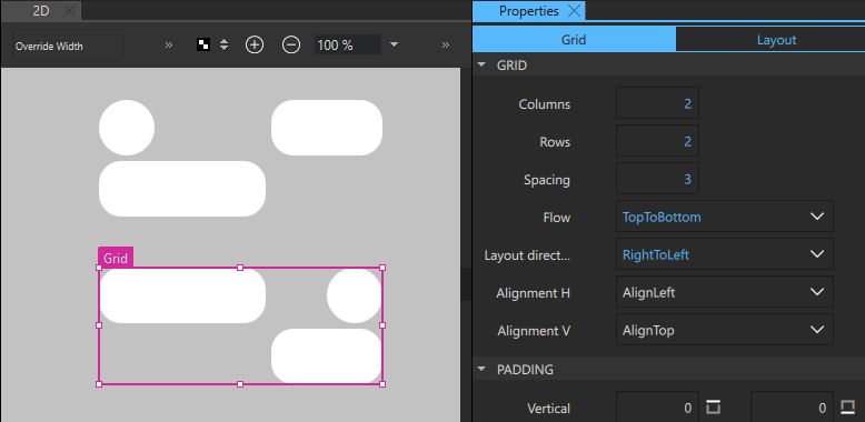 Grid properties.