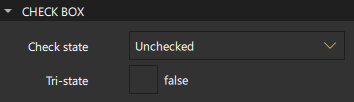 Check Box properties.