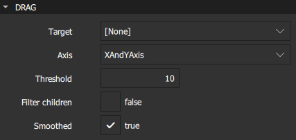 Mouse Area Drag properties.