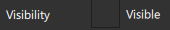 The Visibility property not selected and not highlighted.