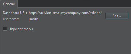 {General tab in Axivion Preferences}