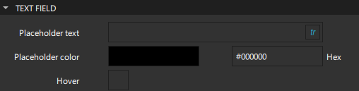 Placeholder text settings
