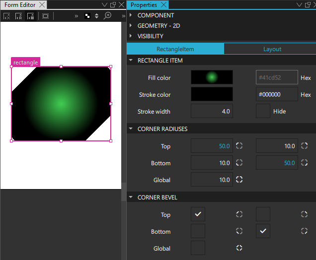 A rectangle with cut corners