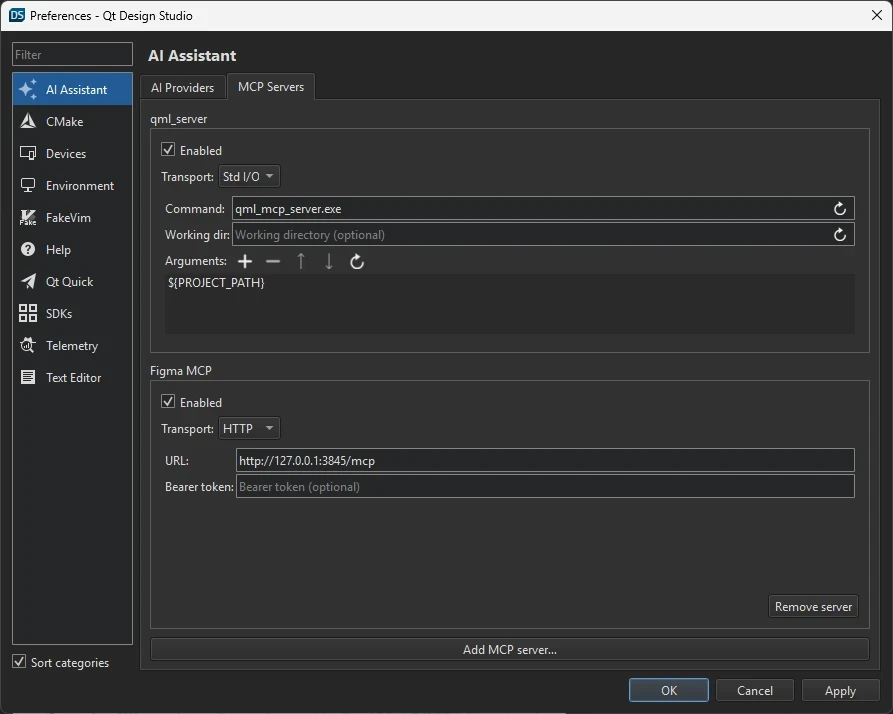 Setting up a new connection to Figma MCP Server via HTTP
