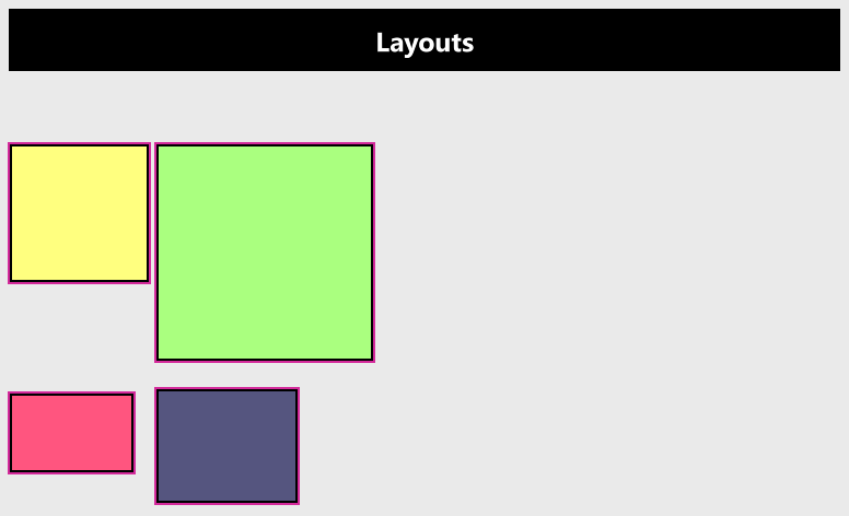 "Components in grid rows and columns"