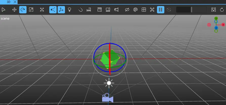 "The 3D view in rotate mode"